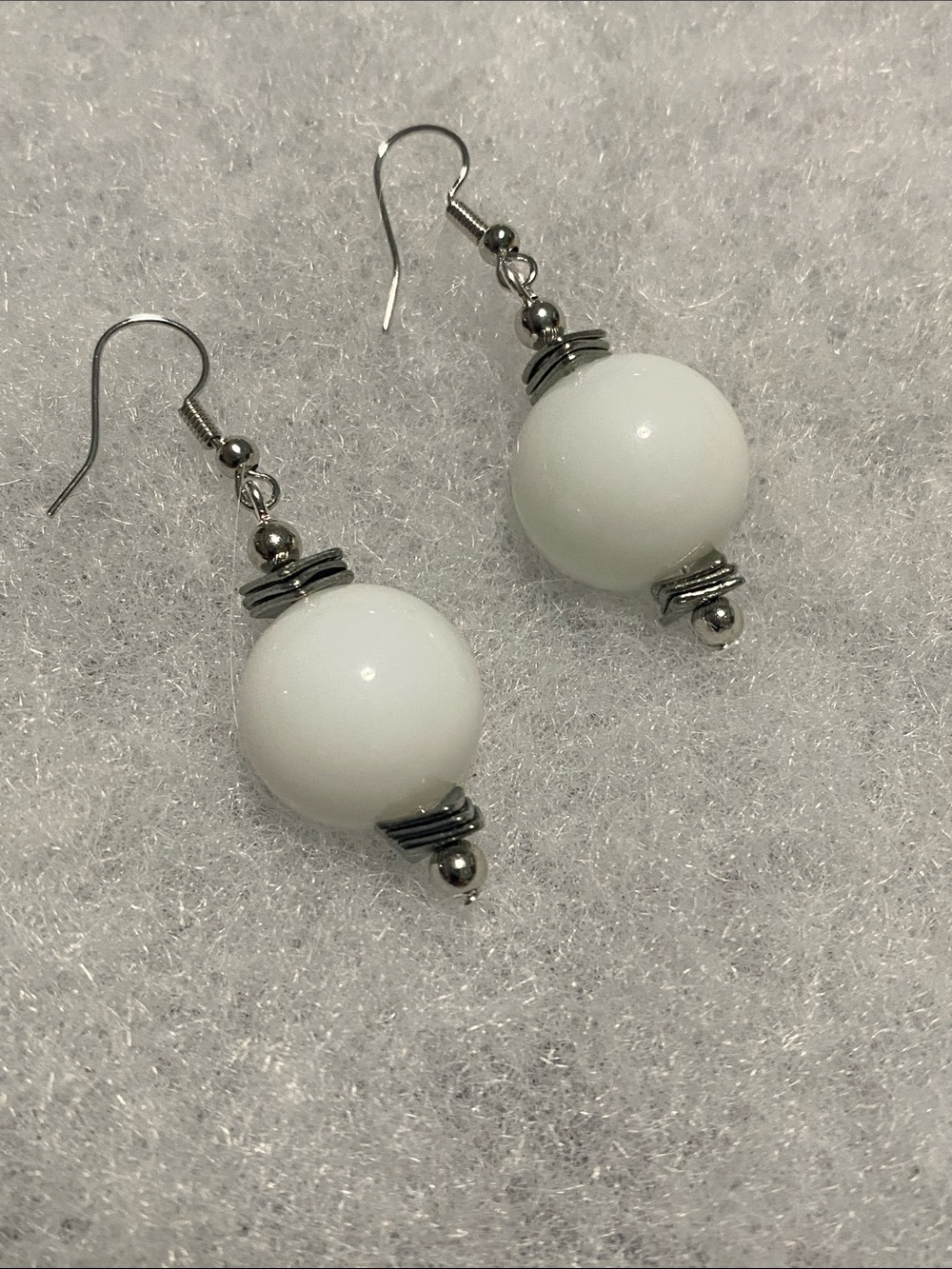 Good Vibes Only White Bead Drop Earrings - Classic Women Jewelry